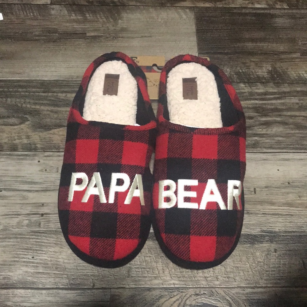 NWT Papa bear men’s slippers size 11/12